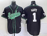 Men's Philadelphia Eagles #1 Jalen Hurts Black Cool Base Stitched Baseball Jerseys,baseball caps,new era cap wholesale,wholesale hats